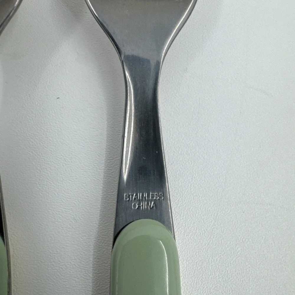 4‎ Pfaltzgraff Flower Garden Dinner Forks Plastic/Stainless Country Floral